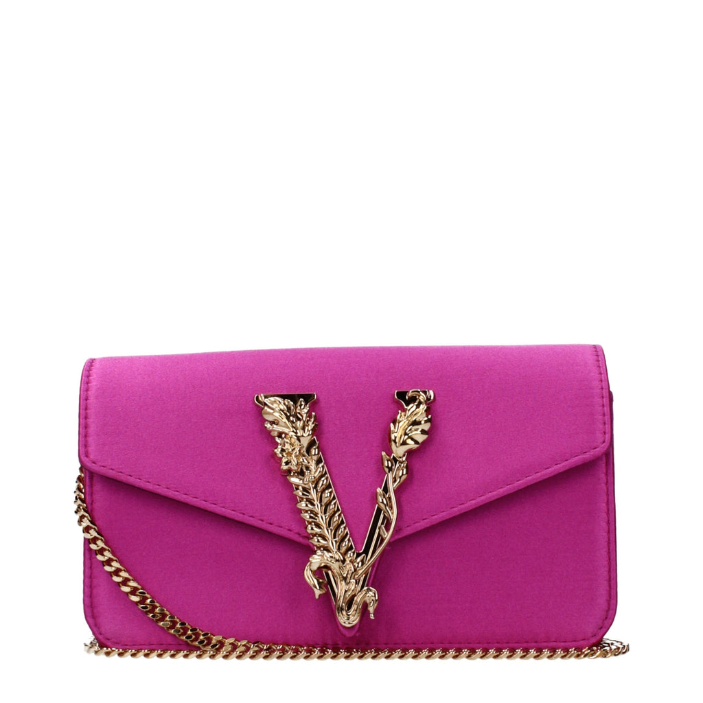 Versace Pink Satin Clutch Women's Bag