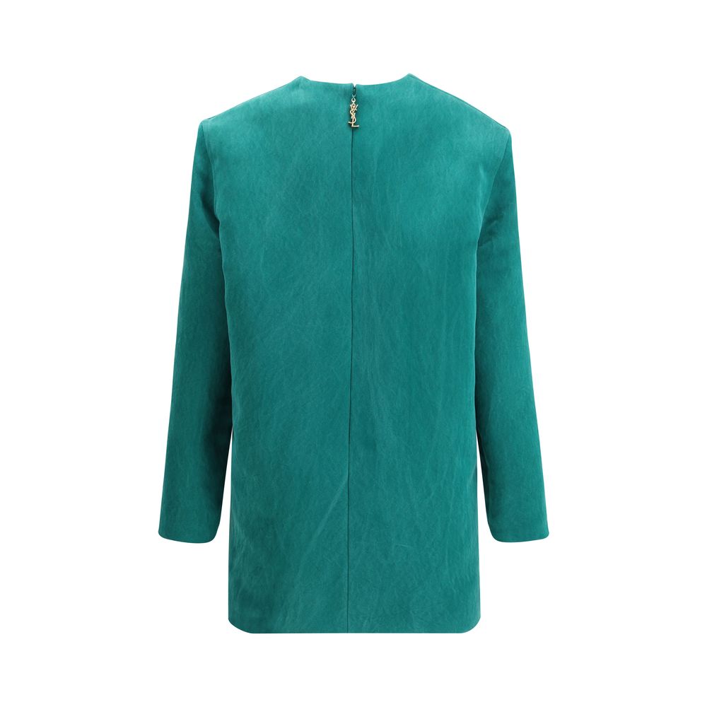 Saint Laurent Bicolor Silk Casual Women's Dress