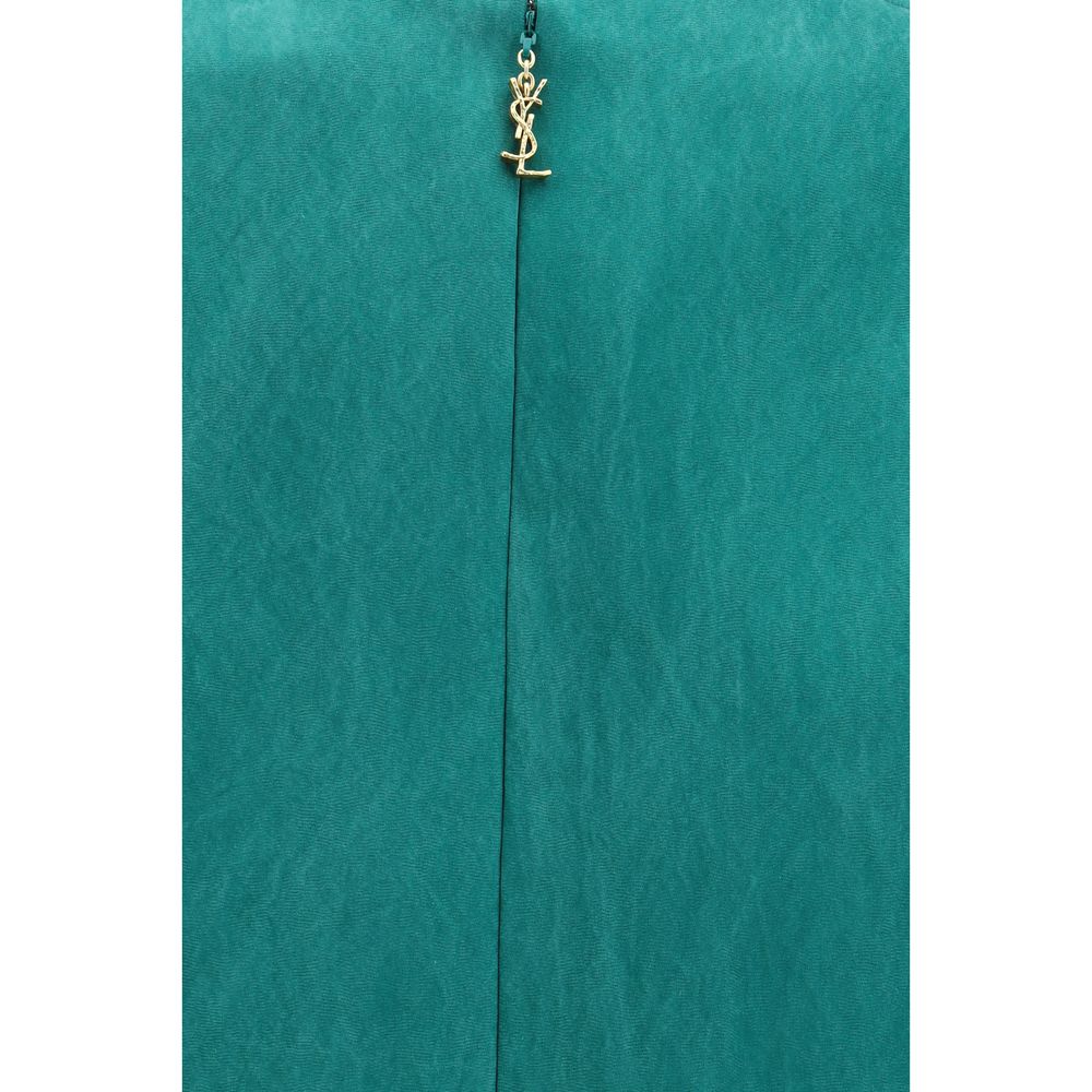 Saint Laurent Bicolor Silk Casual Women's Dress
