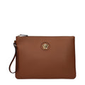 Versace Brown Leather Clutch Women's Bag