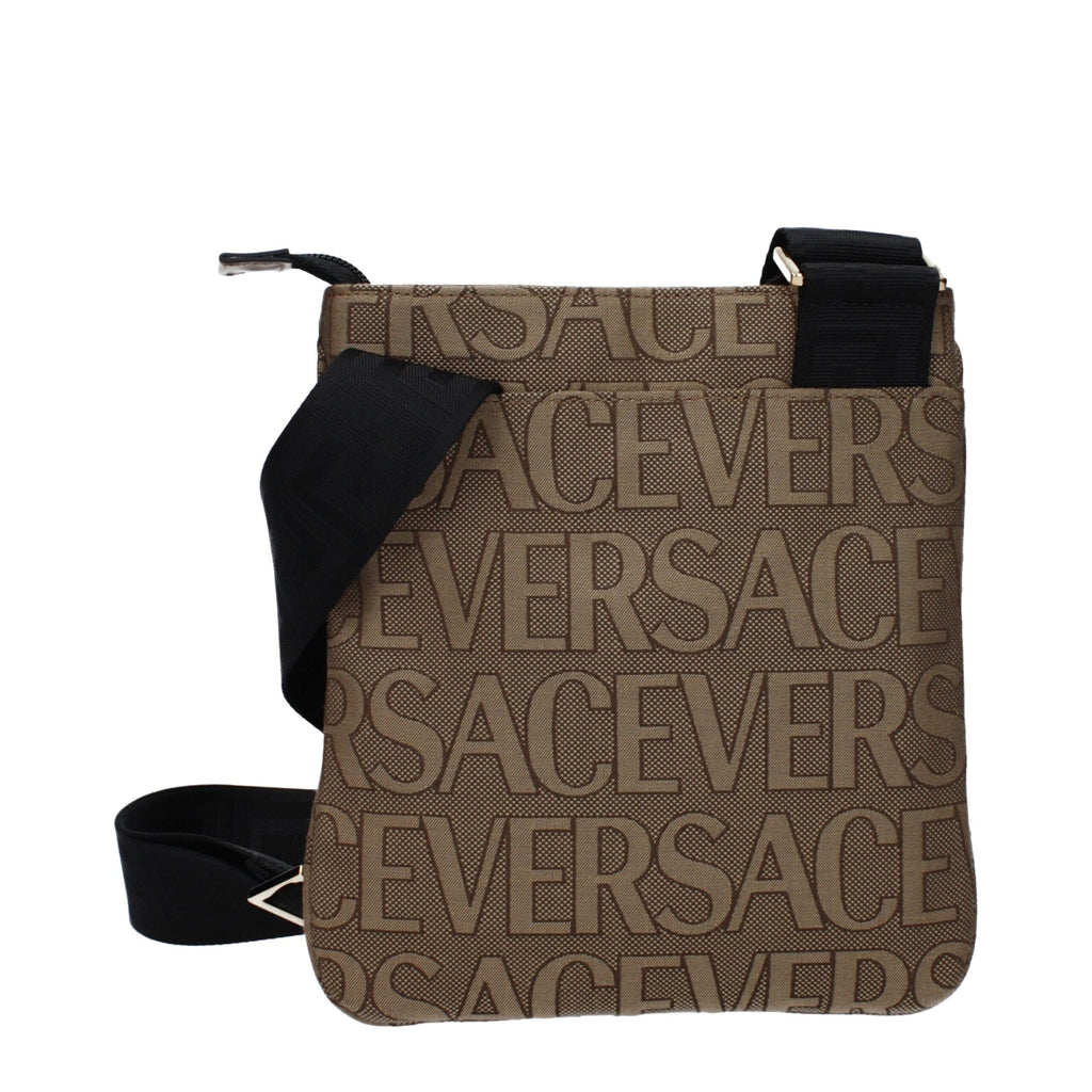 Versace Beige Fabric Crossbody Men's Bag
