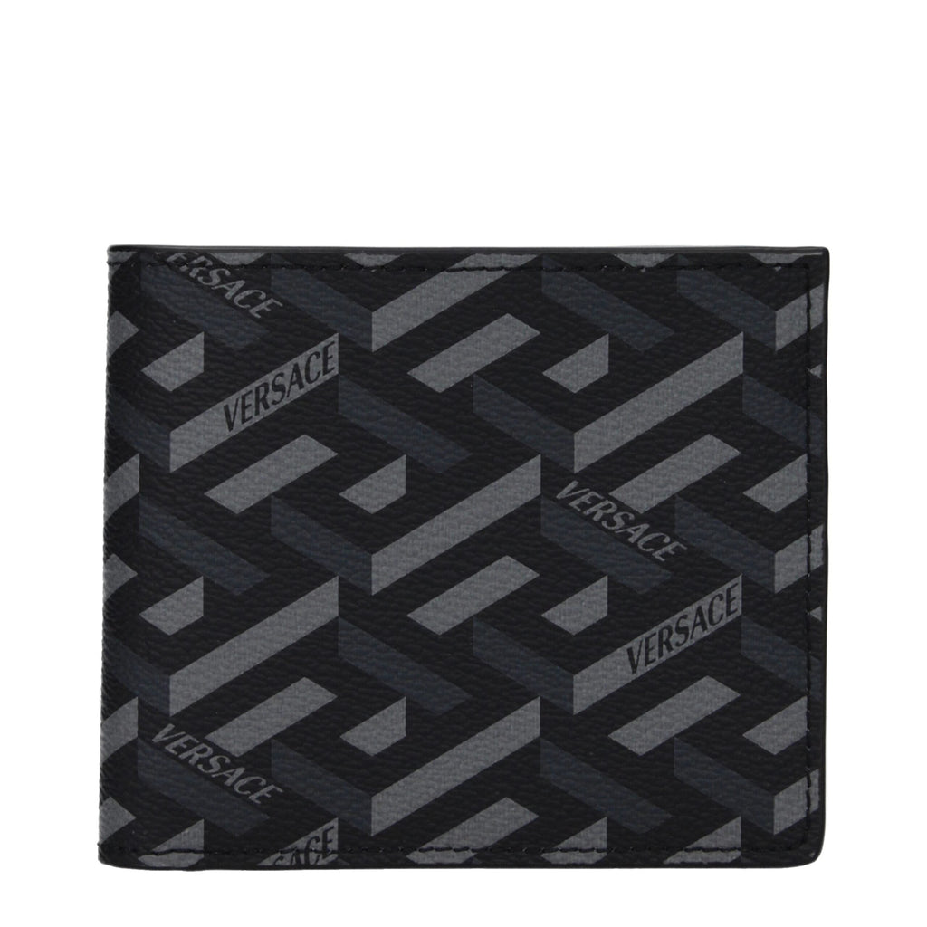 Versace Black Fabric Men's Wallet