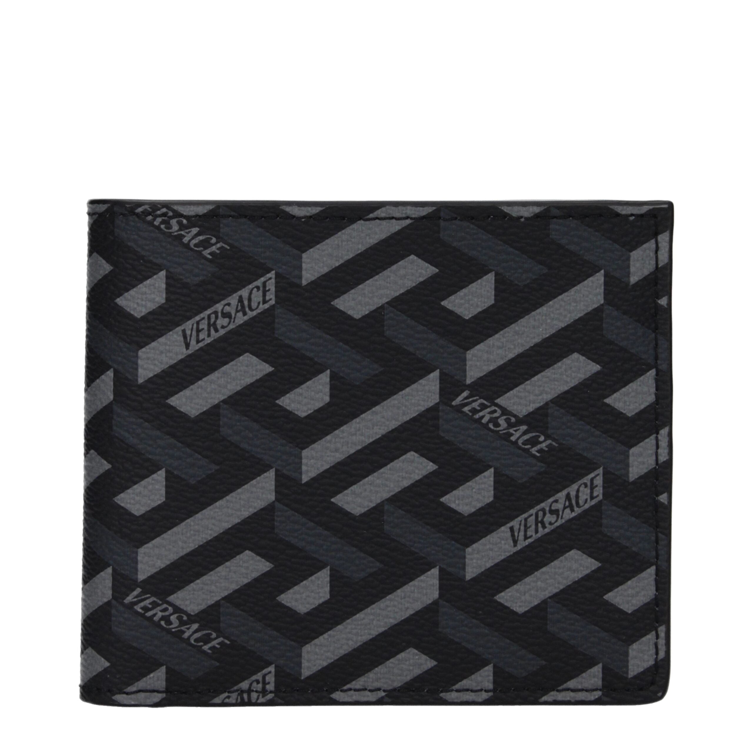 Versace Black Fabric Men's Wallet