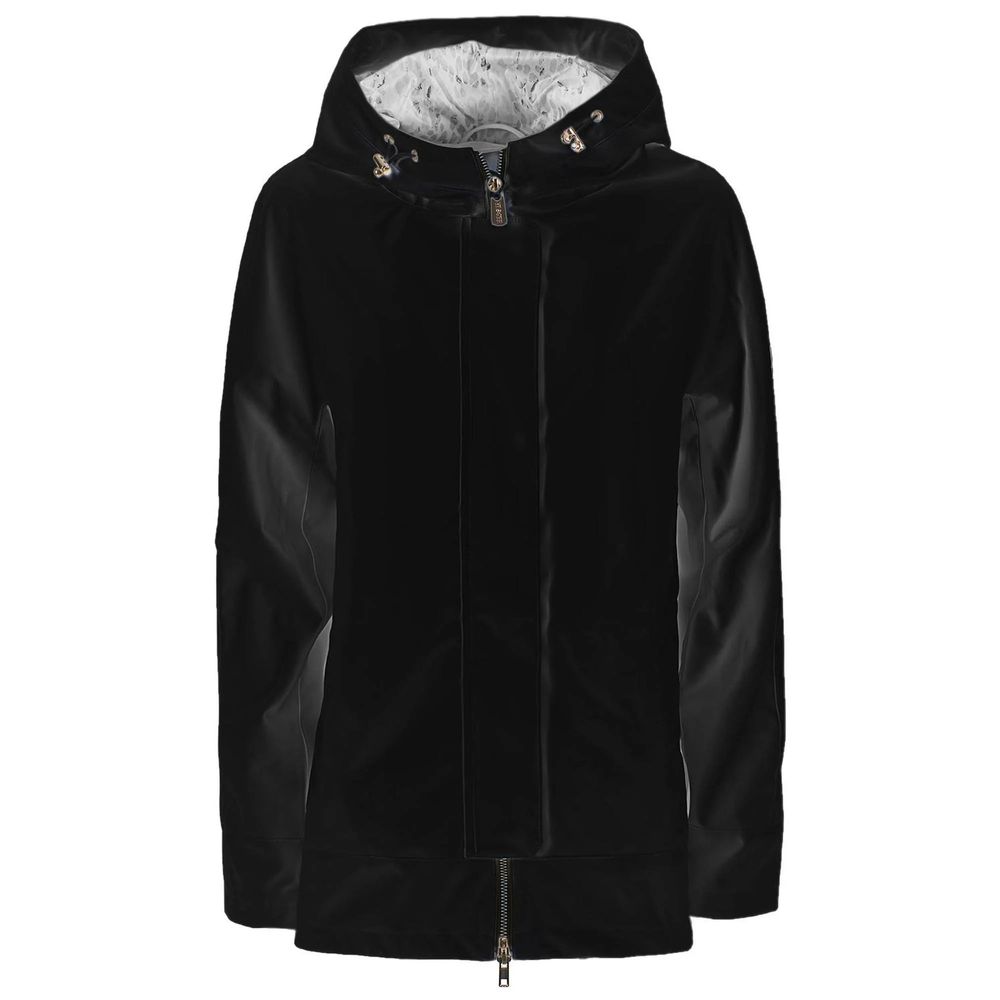 Yes Zee Black Polyester Rain Women's Coat