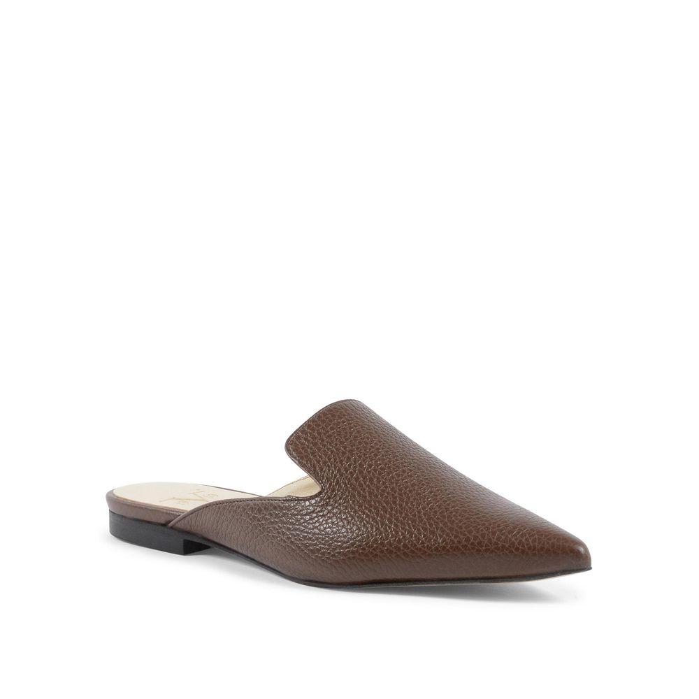 19V69 Italia Brown Leather Women's Mules