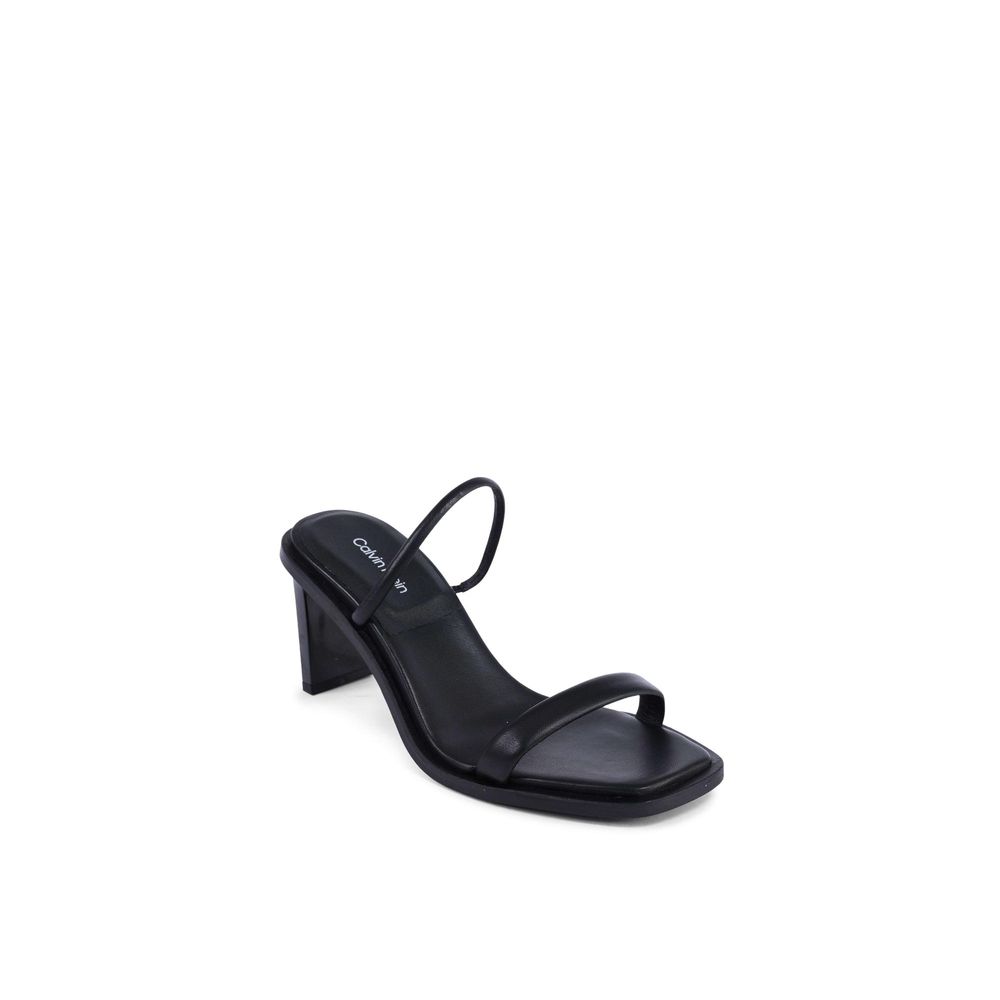 Calvin Klein Black Leather Stiletto Heel Women's Sandals