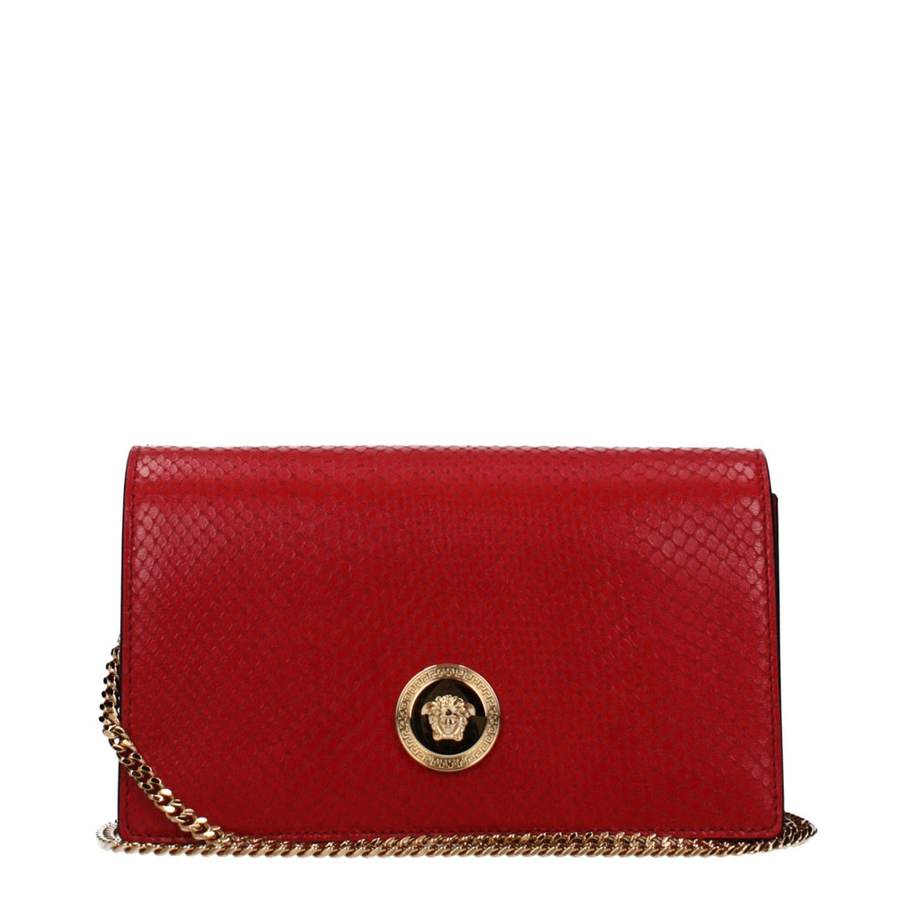 Versace Red Leather Clutch Women's Bag