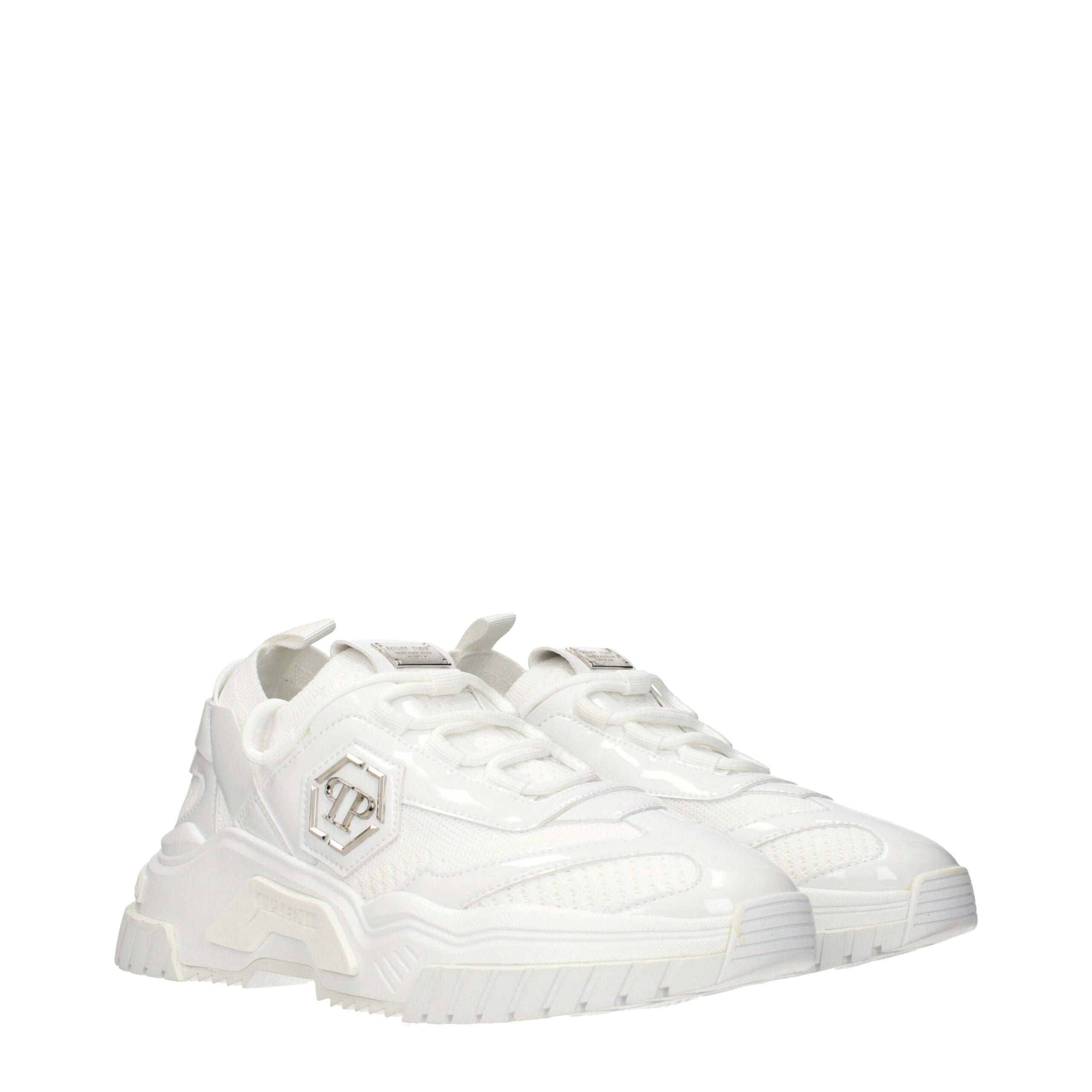 Philipp Plein White Fabric Chunky Men's Sneakers