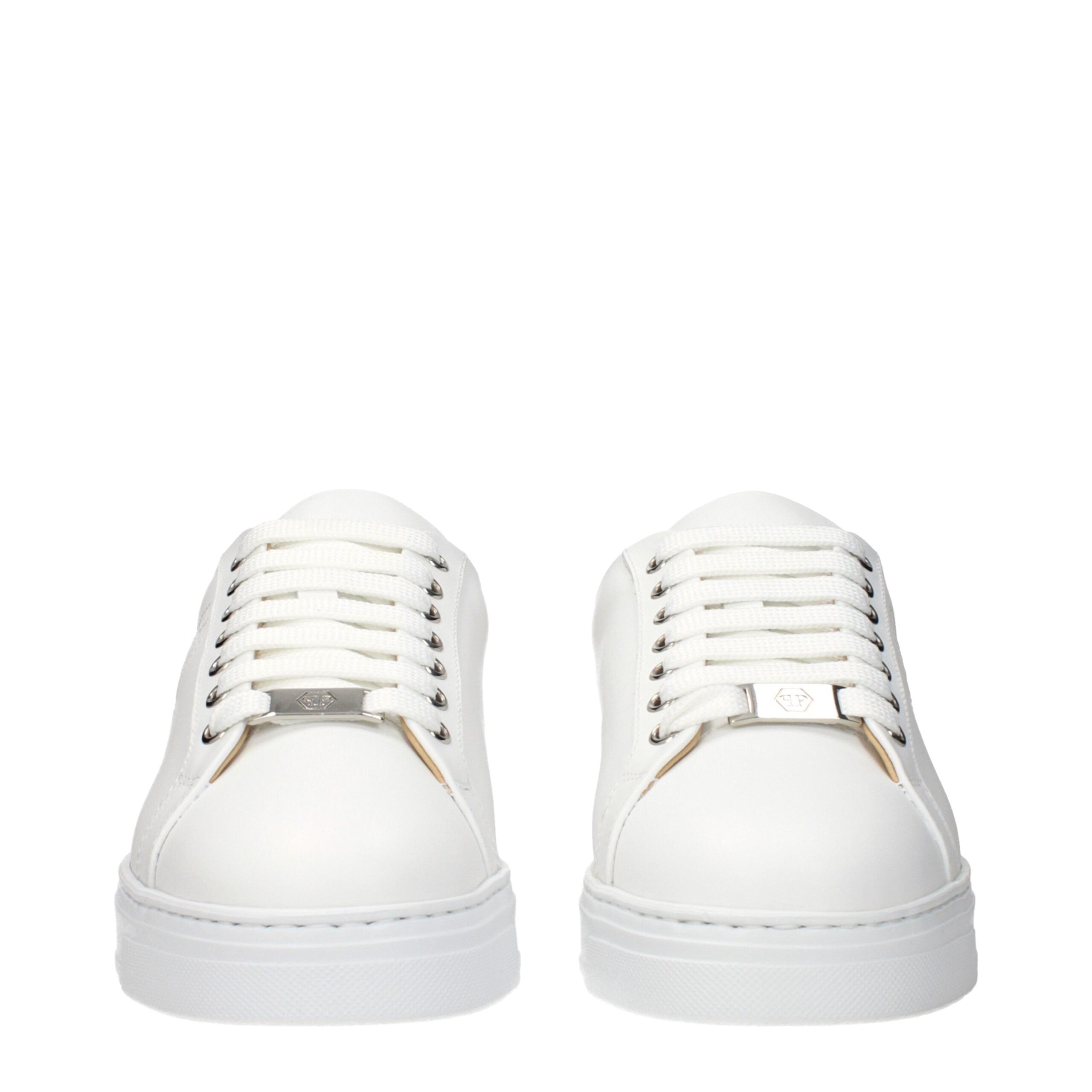 Philipp Plein White Leather Low Top Men's Sneakers