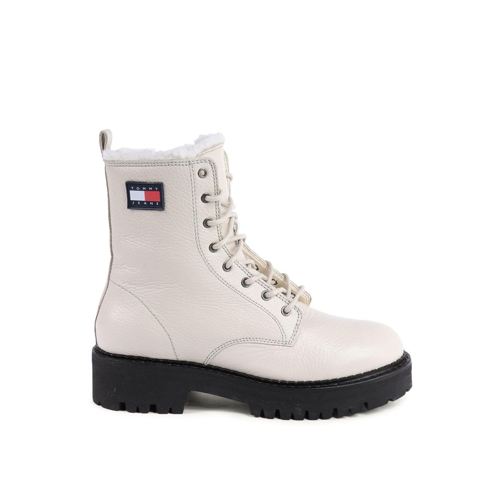 Tommy Hilfiger Beige Leather Ankle Women's Boots