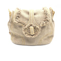 Prada Fringe Canvas Crossbody Handbag With Gold Women's Accents (Pre-Owned)