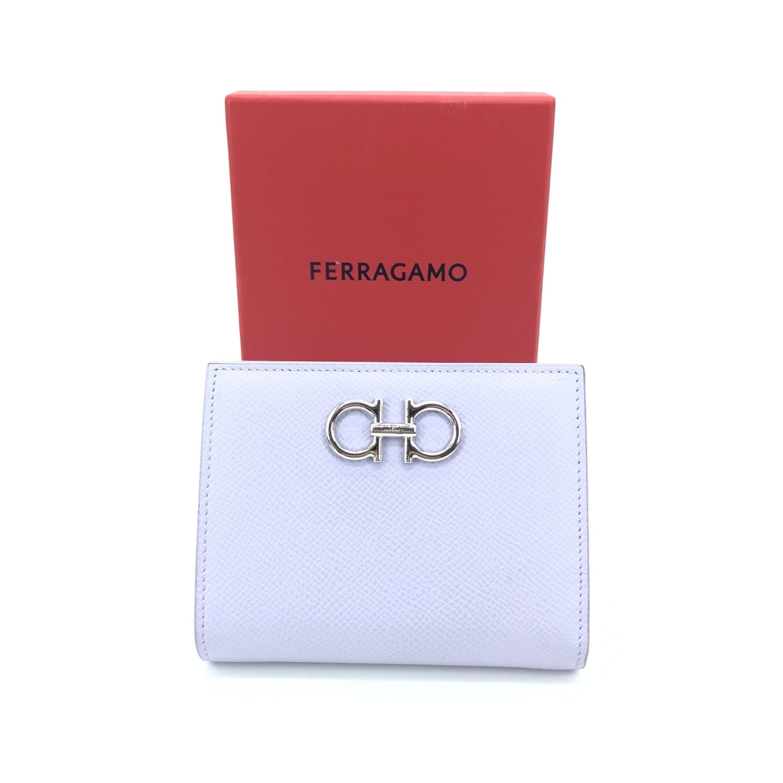 Salvatore Ferragamo Gancini Leather Compact Women's Wallet (Pre-Owned)