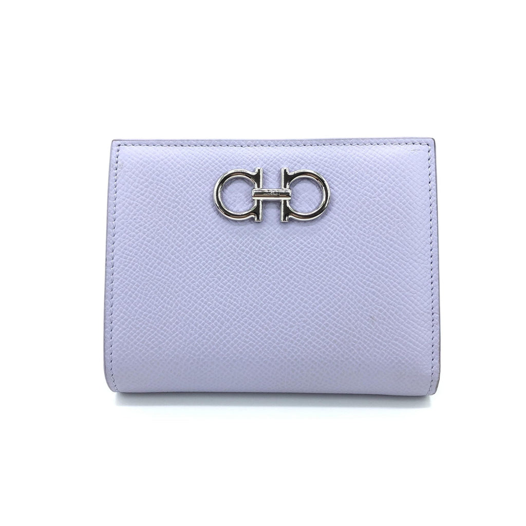 Salvatore Ferragamo Gancini Leather Compact Women's Wallet (Pre-Owned)