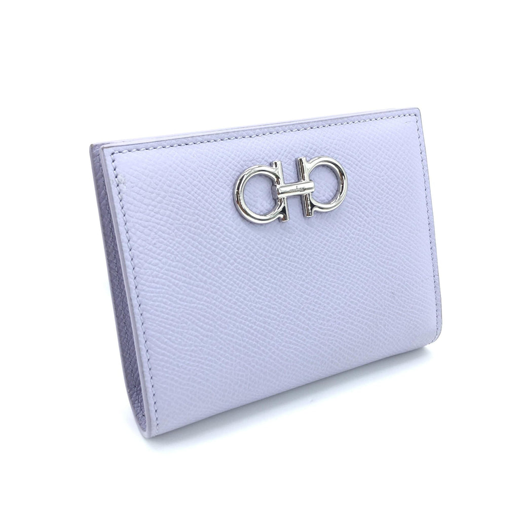 Salvatore Ferragamo Gancini Leather Compact Women's Wallet (Pre-Owned)