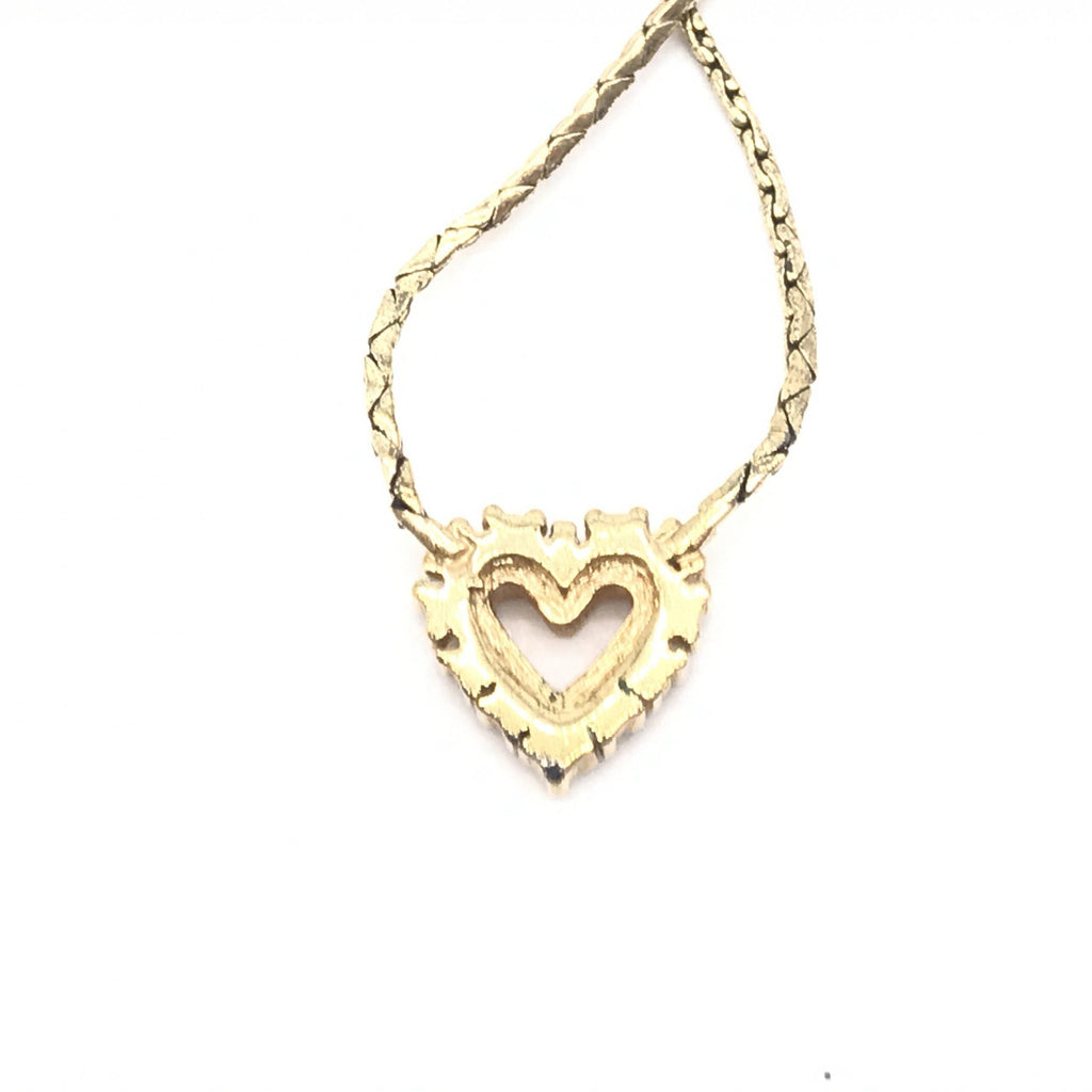 Christian Dior Gold Heart Pendant With Women's Rhinestones (Pre-Owned)