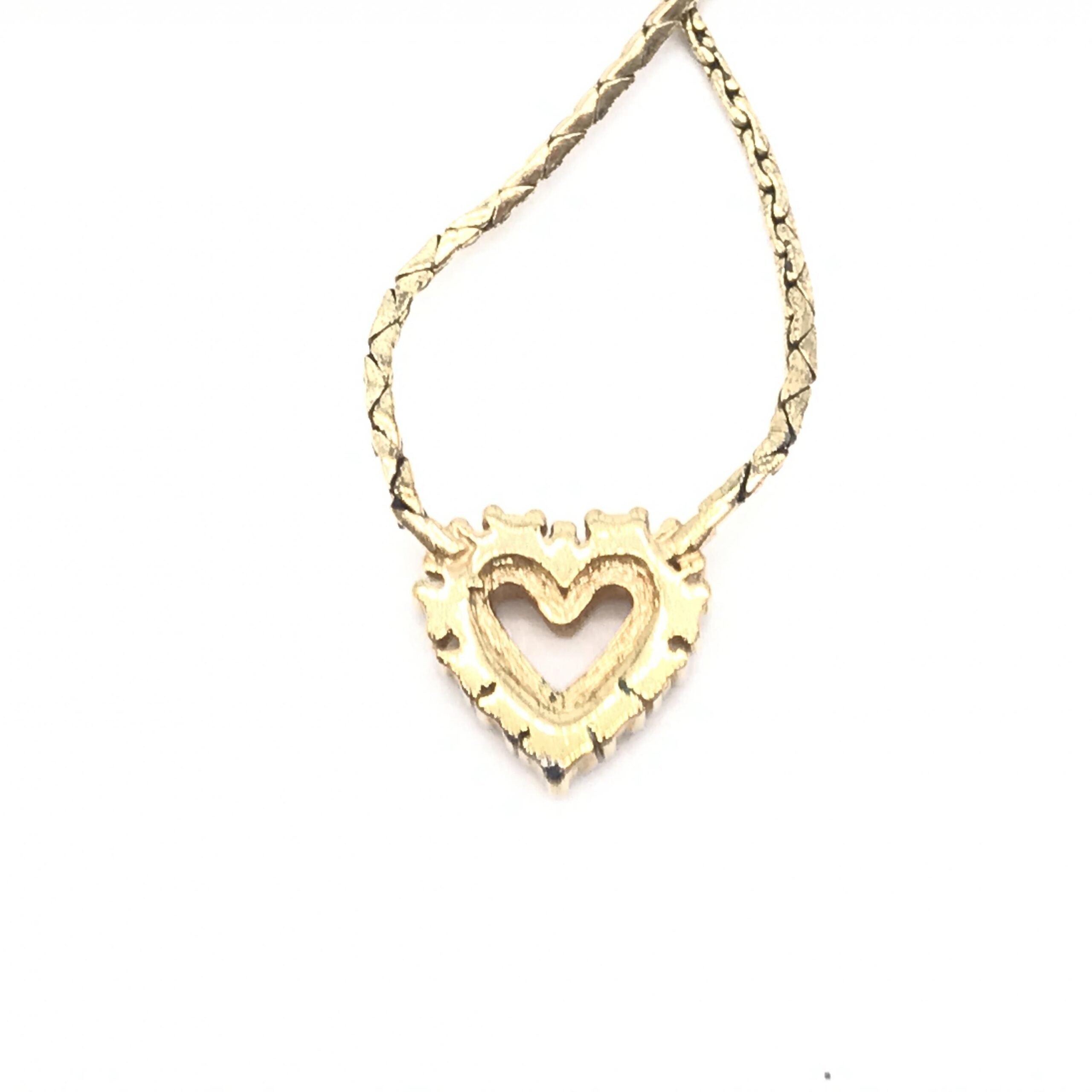 Christian Dior Gold Heart Pendant With Women's Rhinestones (Pre-Owned)