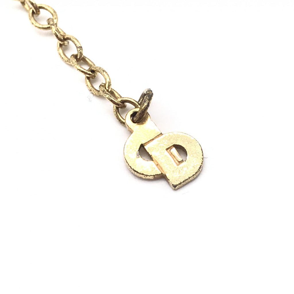 Christian Dior Gold Heart Pendant With Women's Rhinestones (Pre-Owned)