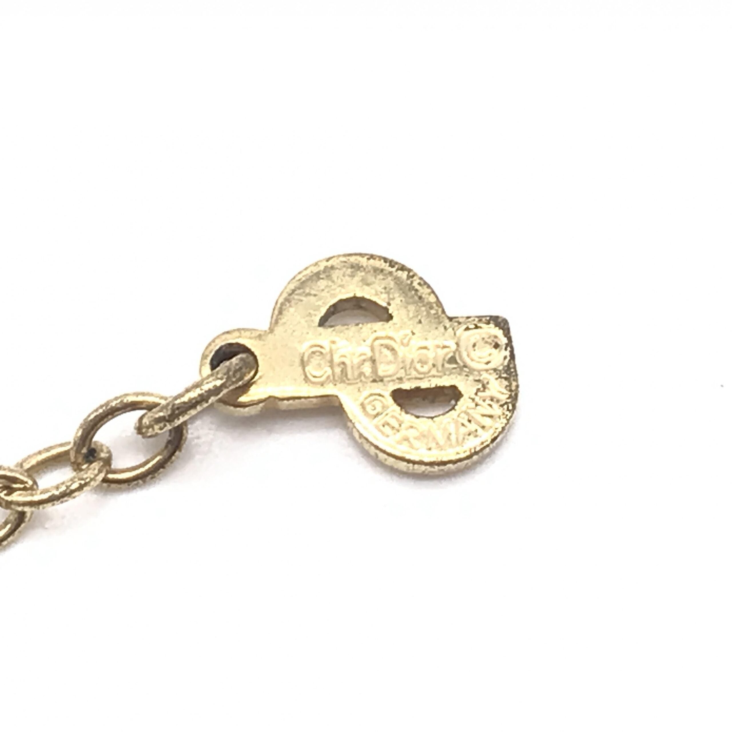 Christian Dior Gold Heart Pendant With Women's Rhinestones (Pre-Owned)