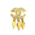 Chanel Gold Plated CC Logo Women's Brooch (Pre-Owned)