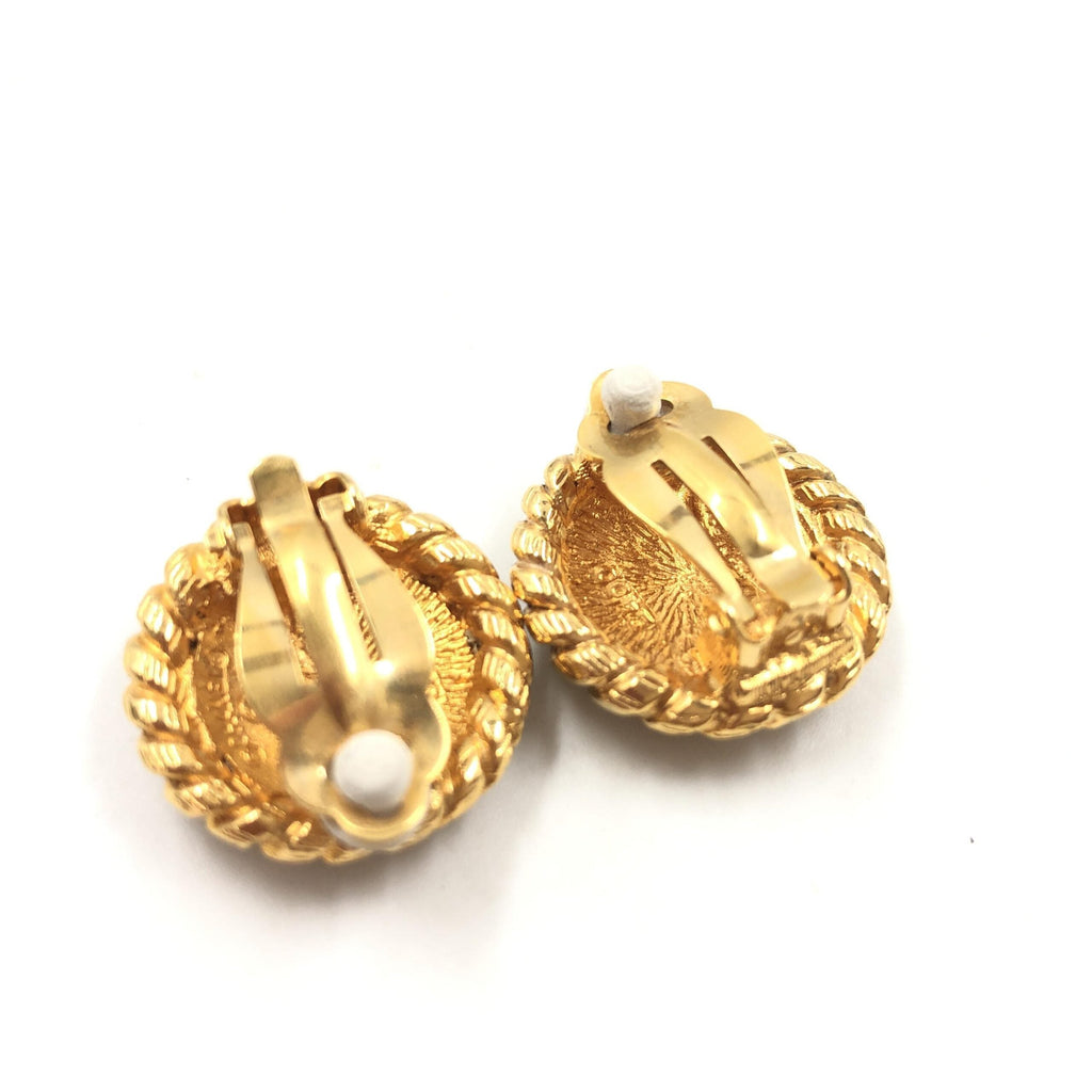 Chanel Gold Plated CC Clip On Women's Earrings (Pre-Owned)