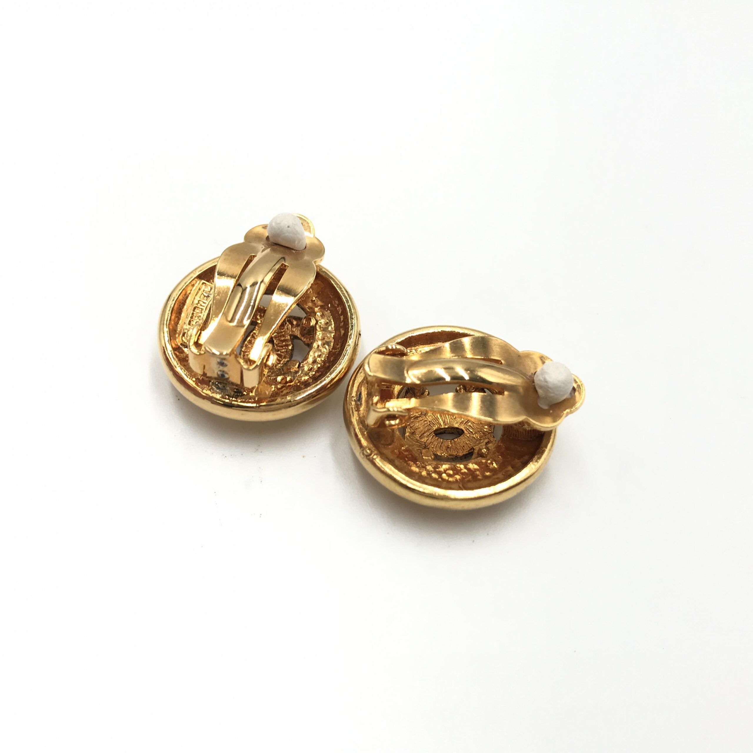 Chanel Gold Plated CC Clip-On Women's Earrings (Pre-Owned)