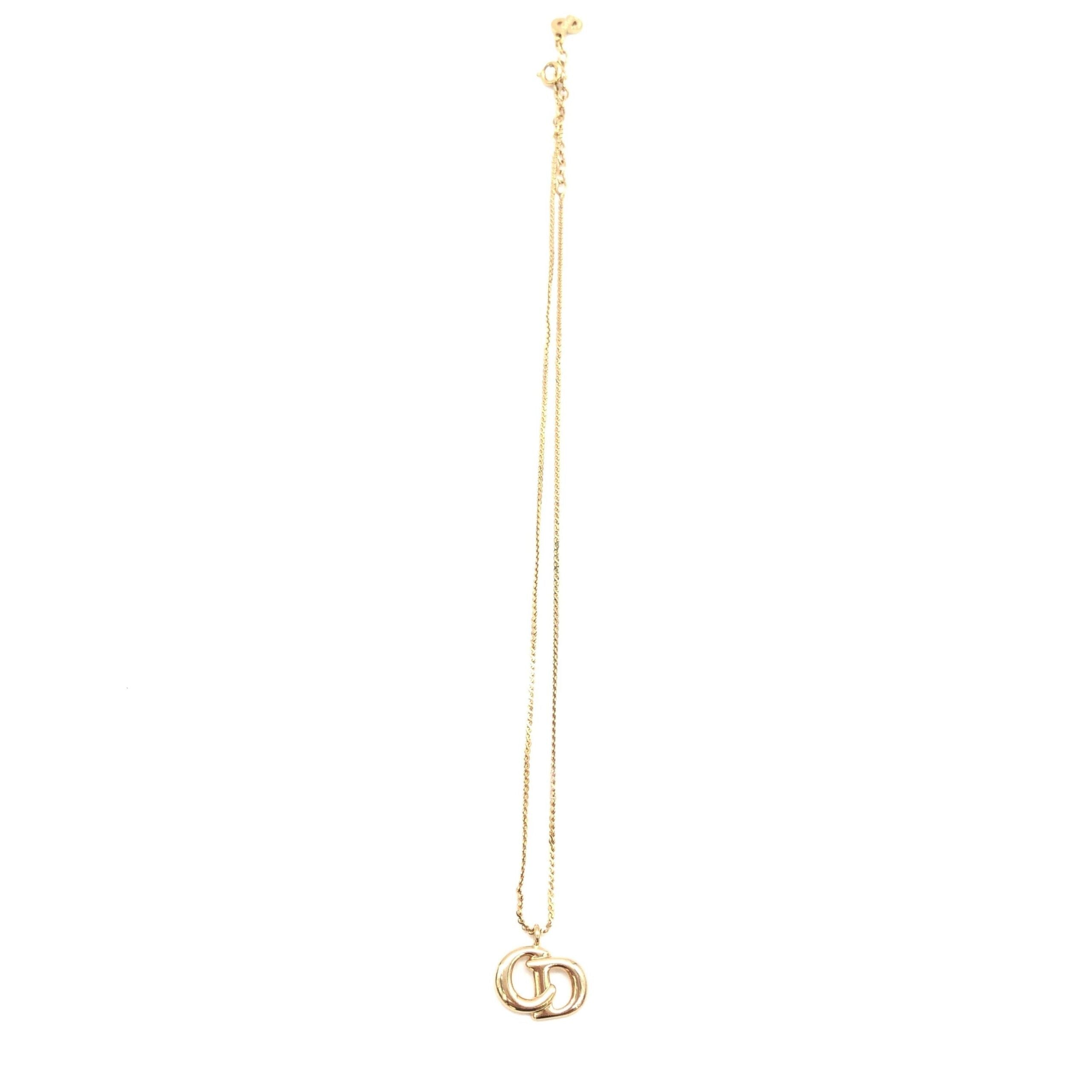 Christian Dior Gold Plated CD Pendant Necklace With Women's Chain (Pre-Owned)