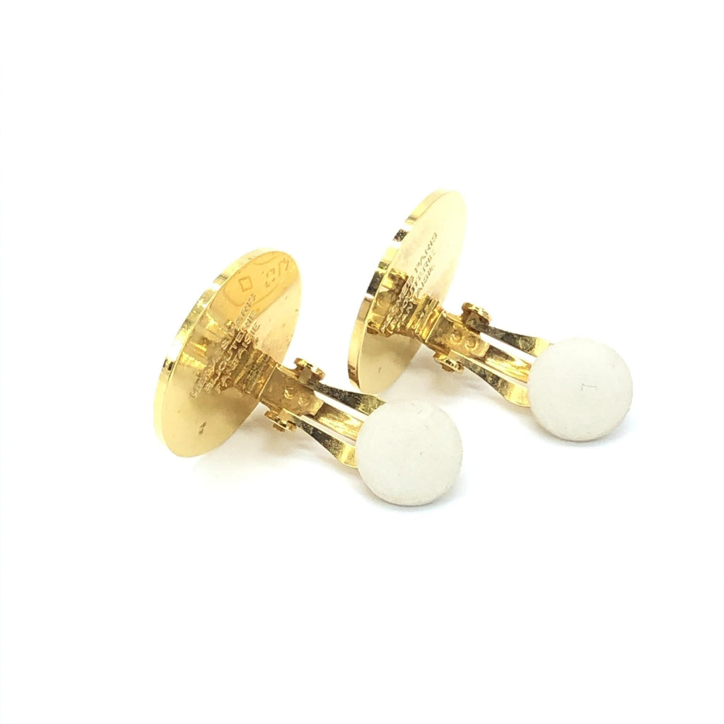 Hermès Gold Plated Button Logo Women's Clip-Ons (Pre-Owned)