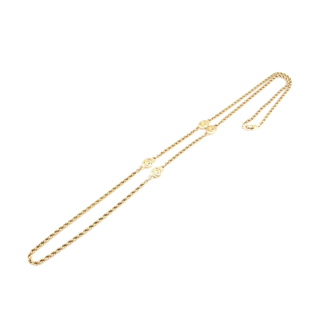 Christian Dior Gold Plated Lariat Bead Women's Necklace (Pre-Owned)