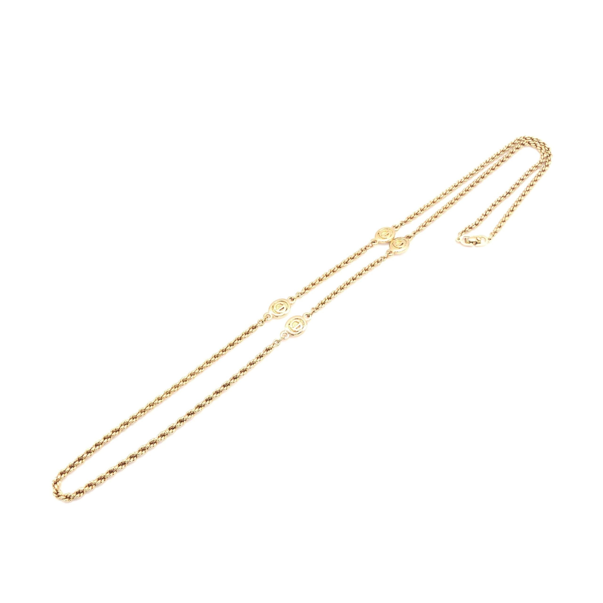 Christian Dior Gold Plated Lariat Bead Women's Necklace (Pre-Owned)