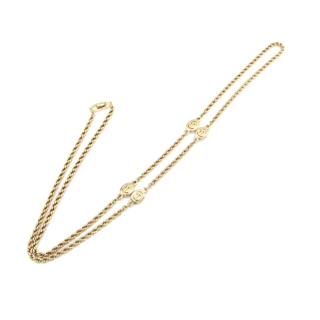 Christian Dior Gold Plated Lariat Bead Women's Necklace (Pre-Owned)