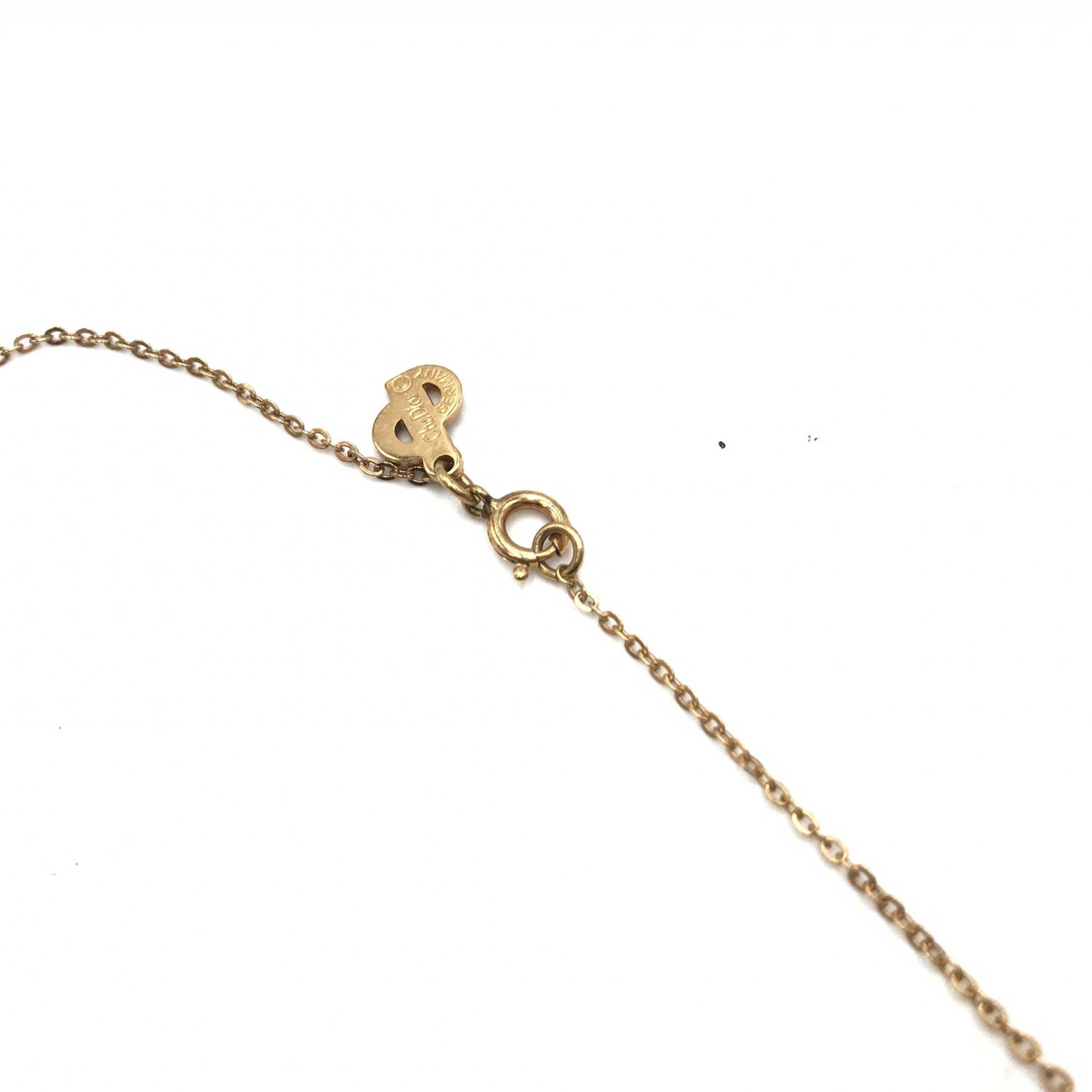 Christian Dior Gold PLated Necklace With Rhinestone Women's Pendant (Pre-Owned)