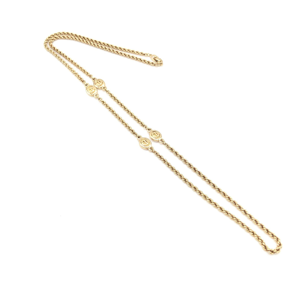 Christian Dior Gold Plated Lariat Bead Women's Necklace (Pre-Owned)