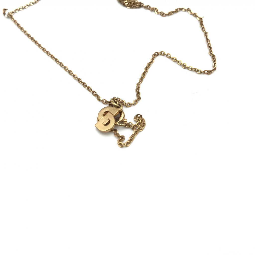 Christian Dior Gold PLated Necklace With Rhinestone Women's Pendant (Pre-Owned)