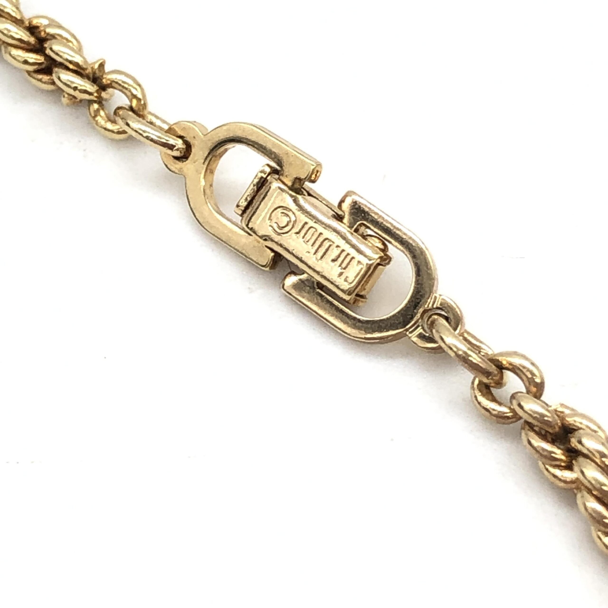 Christian Dior Gold Plated Lariat Bead Women's Necklace (Pre-Owned)