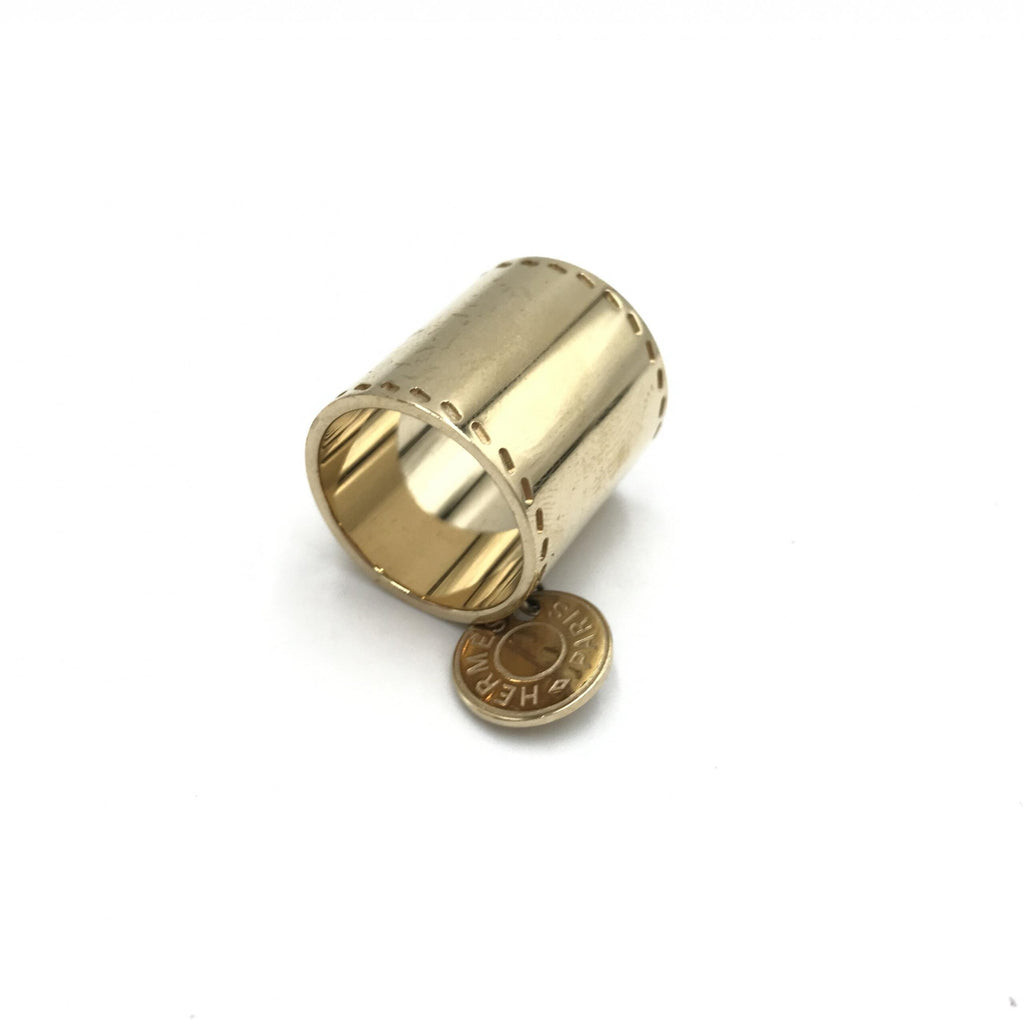Hermès Gold Tone Scarf Ring Women's Accessory (Pre-Owned)