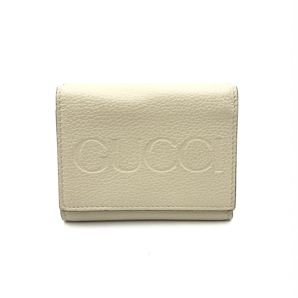 Gucci Ivory Leather Tri-Fold Women's Wallet (Pre-Owned)