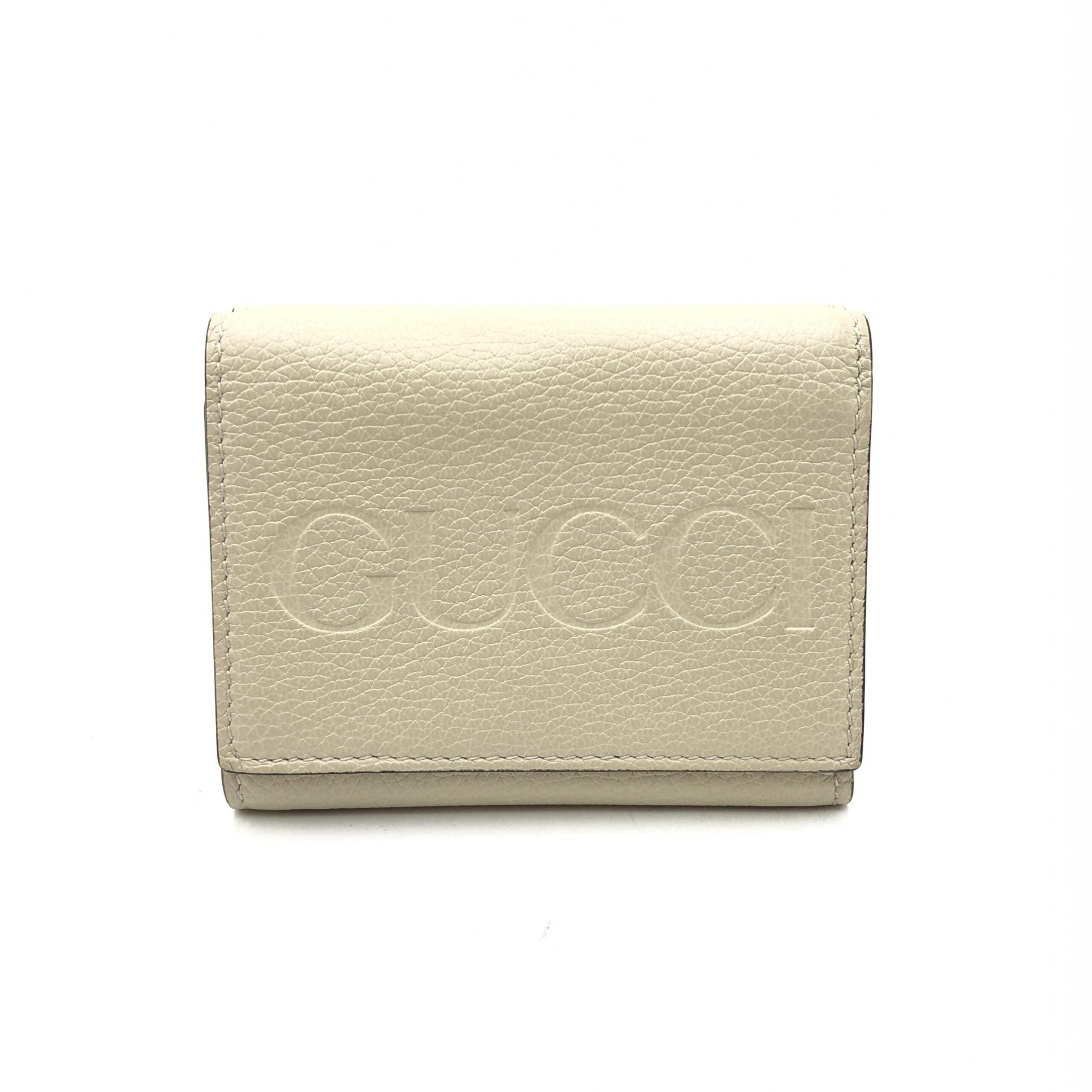 Gucci Ivory Leather Tri-Fold Women's Wallet (Pre-Owned)
