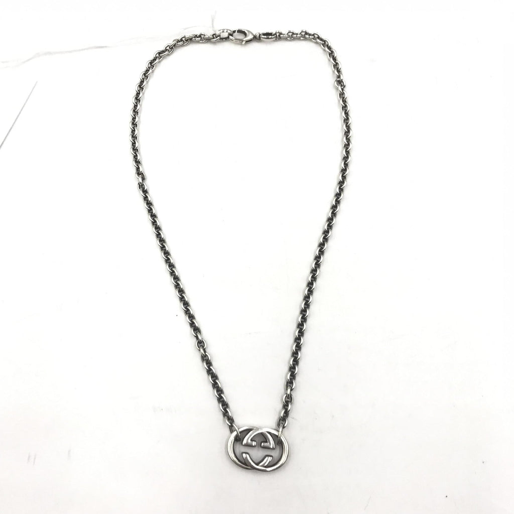 Gucci Interlocking G Silver Necklace Women's Pendant (Pre-Owned)
