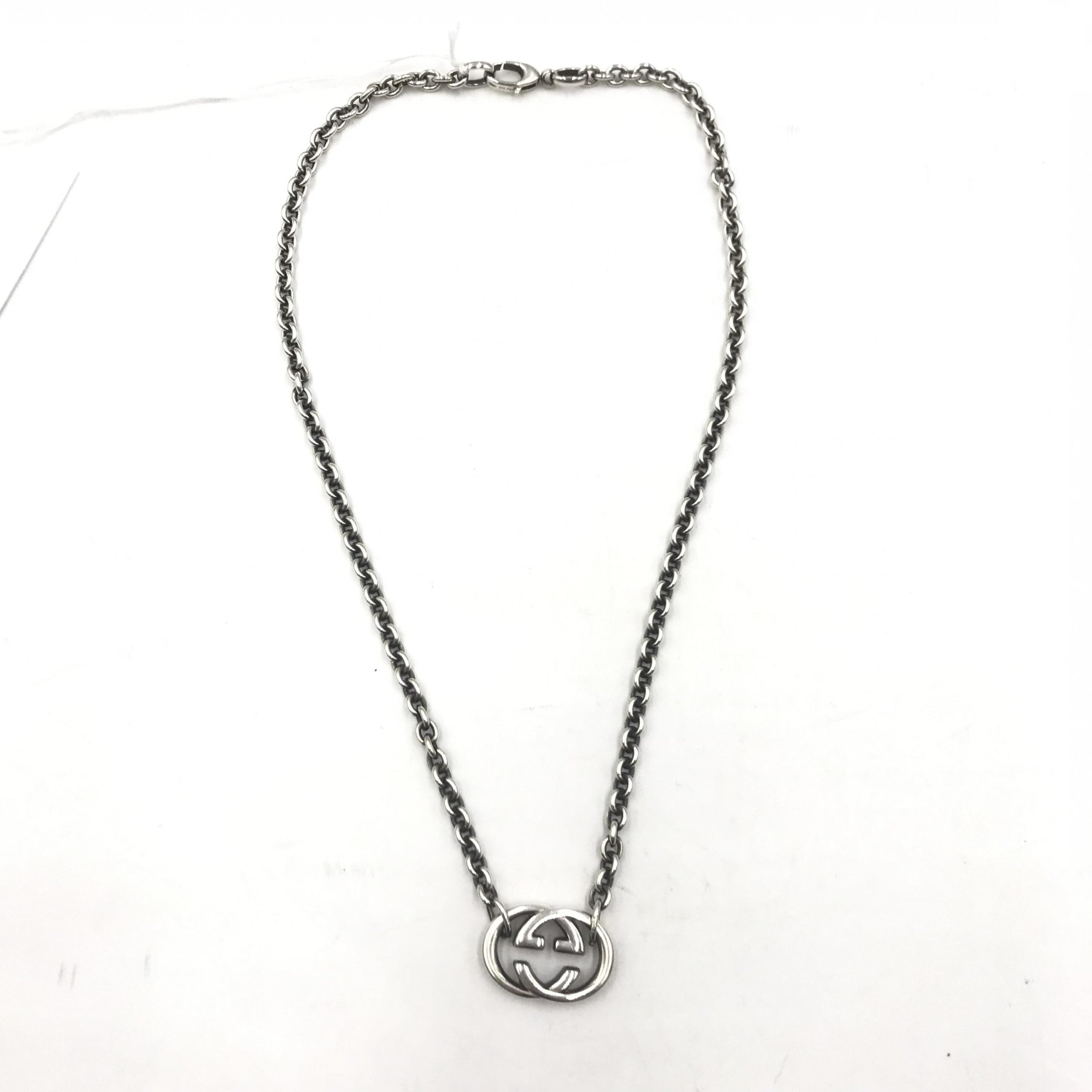 Gucci Interlocking G Silver Necklace Women's Pendant (Pre-Owned)