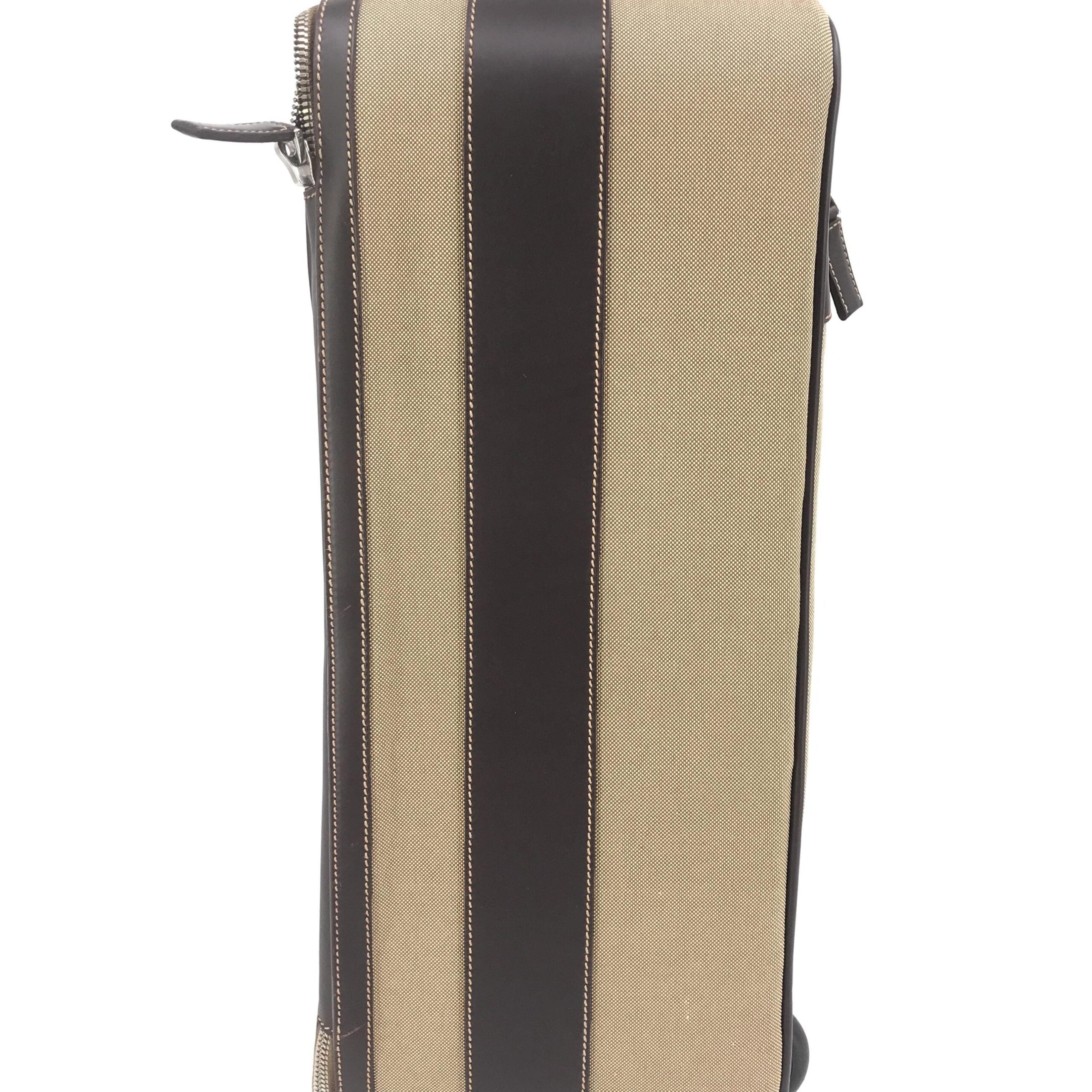 Prada Jacquard Canvas Leather Women's Suitcase (Pre-Owned)