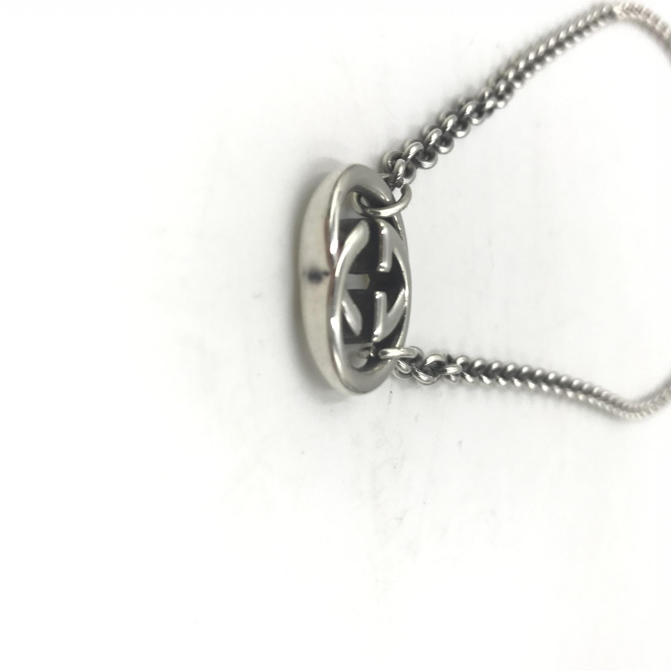 Gucci Interlocking G Silver Necklace Women's Pendant (Pre-Owned)