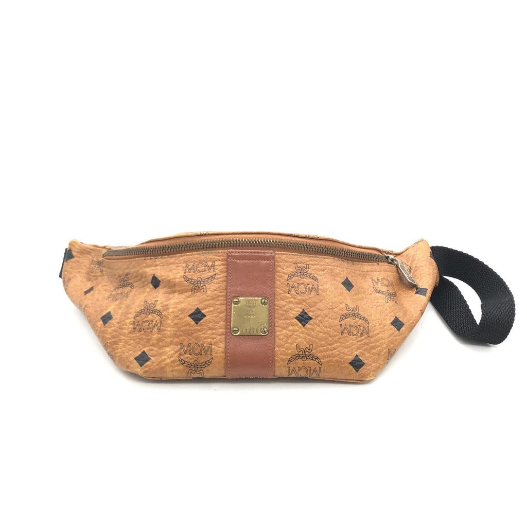 MCM Leather Waist Bag With Logo Women's Pattern (Pre-Owned)