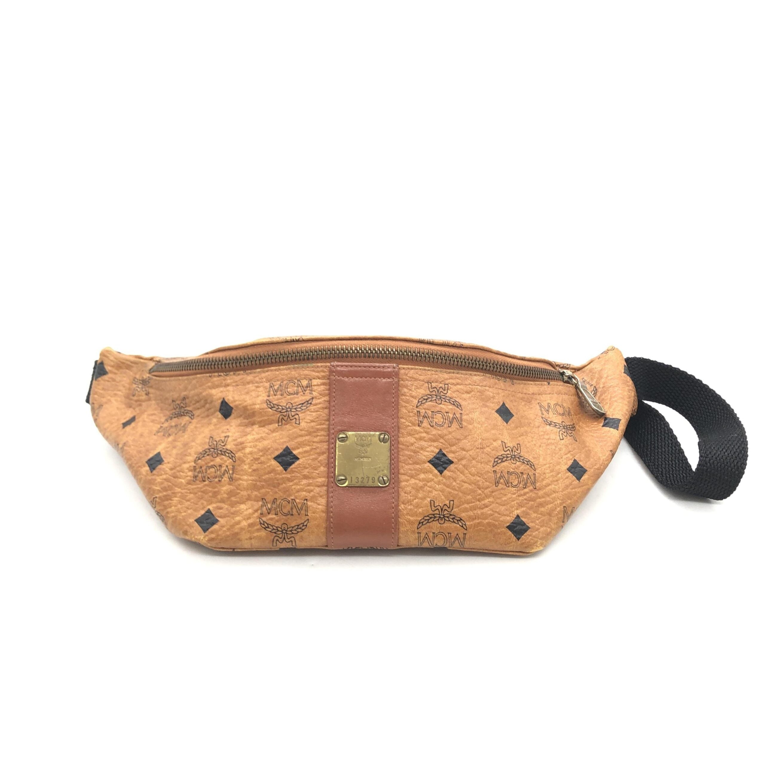 MCM Leather Waist Bag With Logo Women's Pattern (Pre-Owned)
