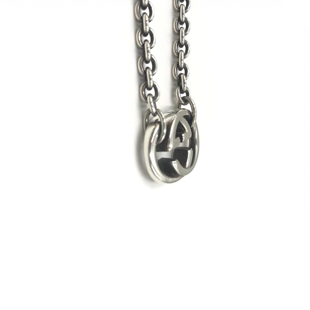 Gucci Interlocking G Silver Necklace Women's Pendant (Pre-Owned)