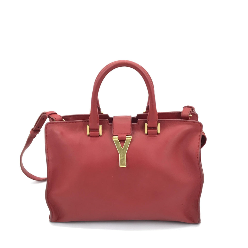 Saint Laurent Leather Handbag With Y Women's Logo (Pre-Owned)