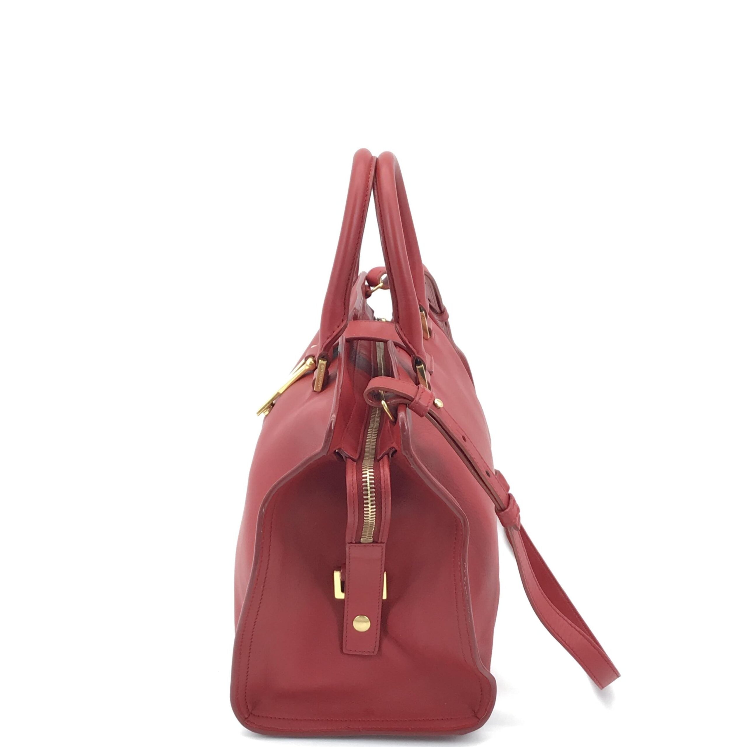 Saint Laurent Leather Handbag With Y Women's Logo (Pre-Owned)