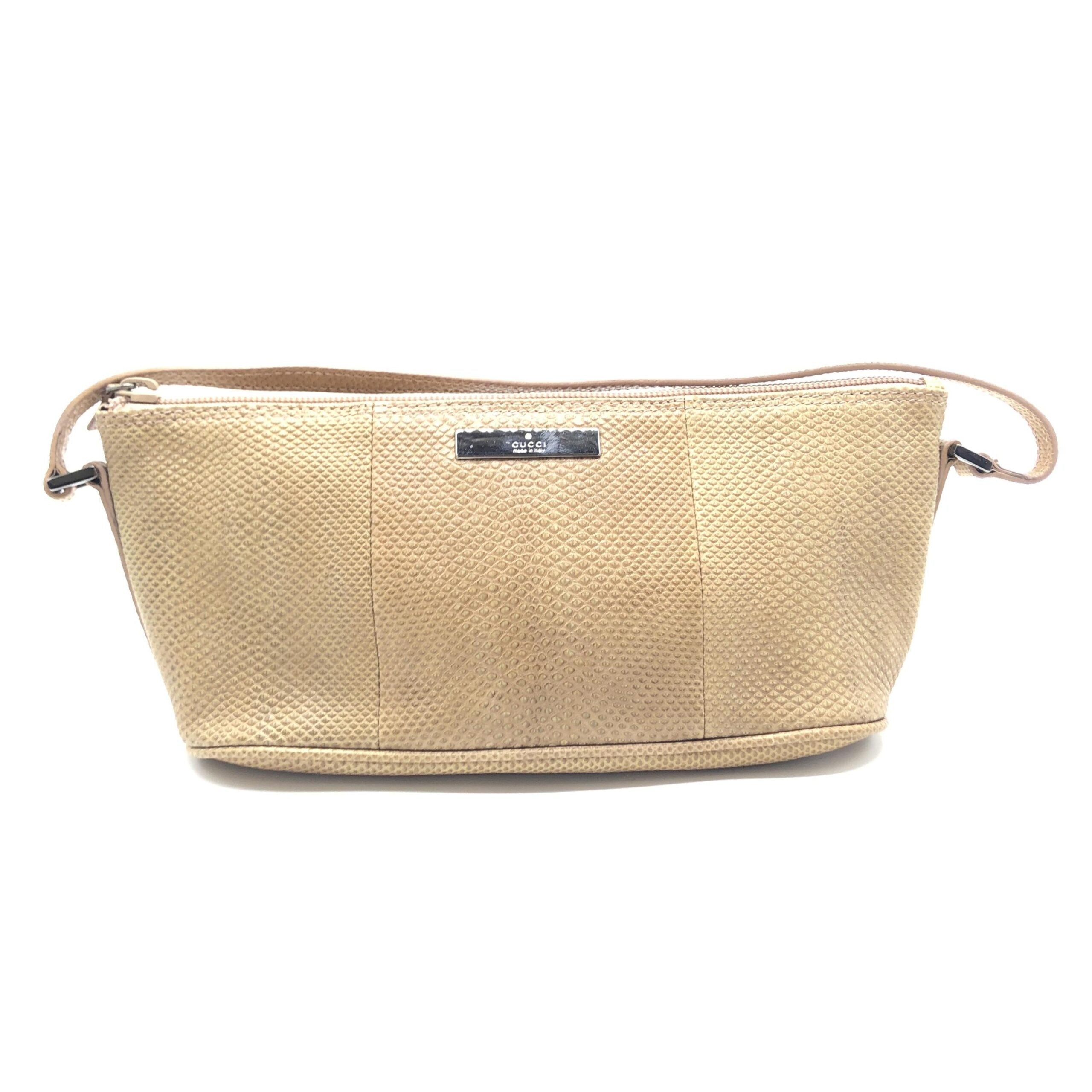 Gucci Light Beige Textured Leather Women's Handbag (Pre-Owned)