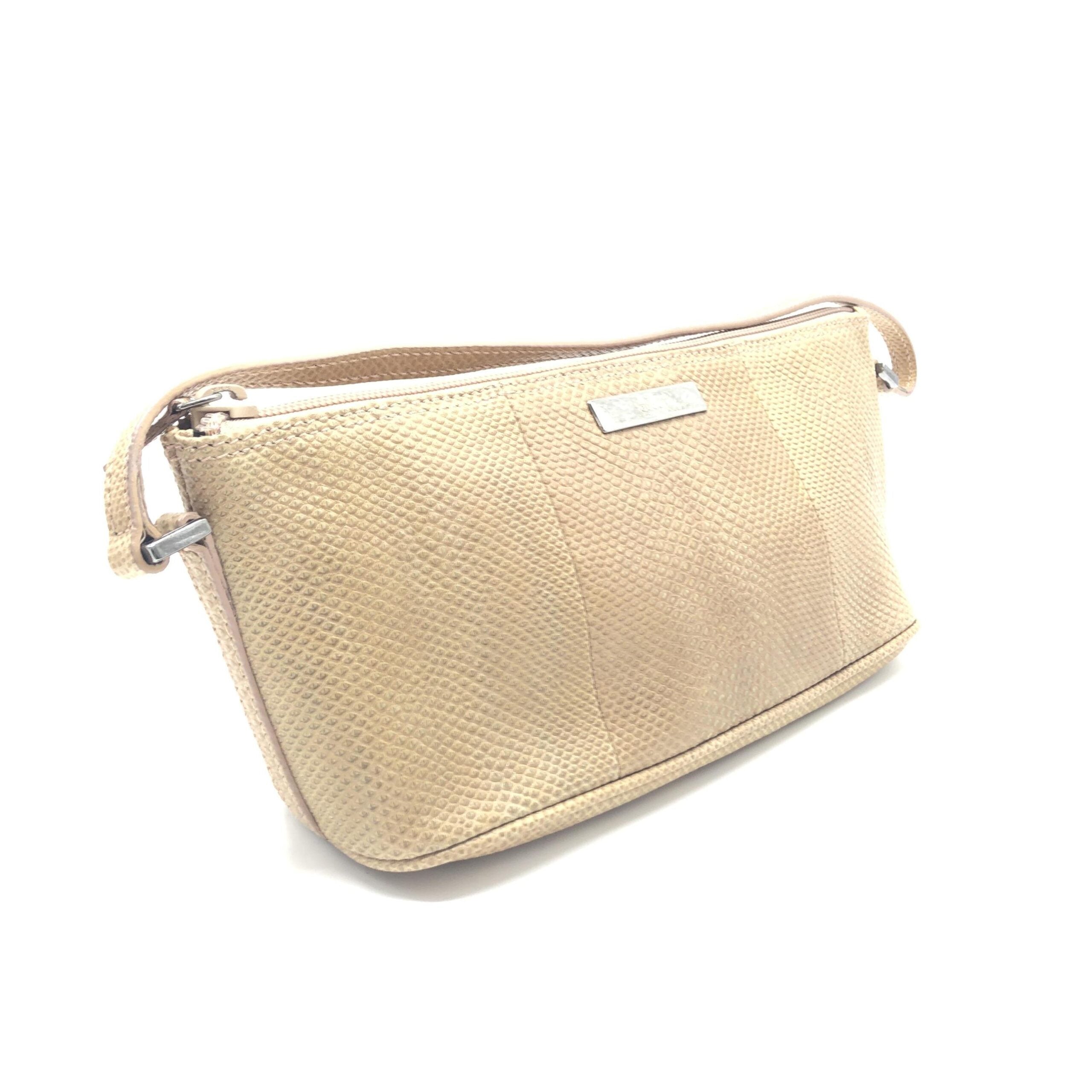 Gucci Light Beige Textured Leather Women's Handbag (Pre-Owned)
