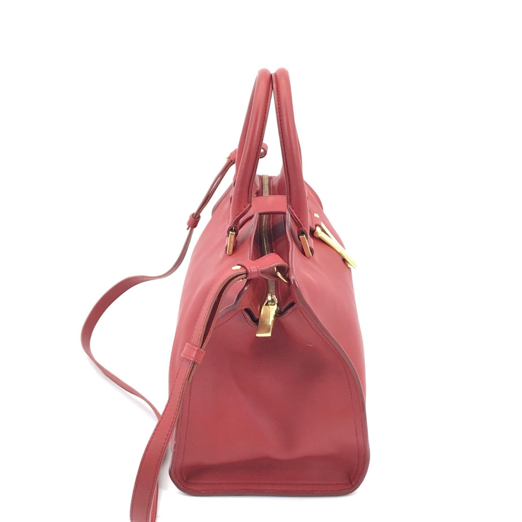 Saint Laurent Leather Handbag With Y Women's Logo (Pre-Owned)