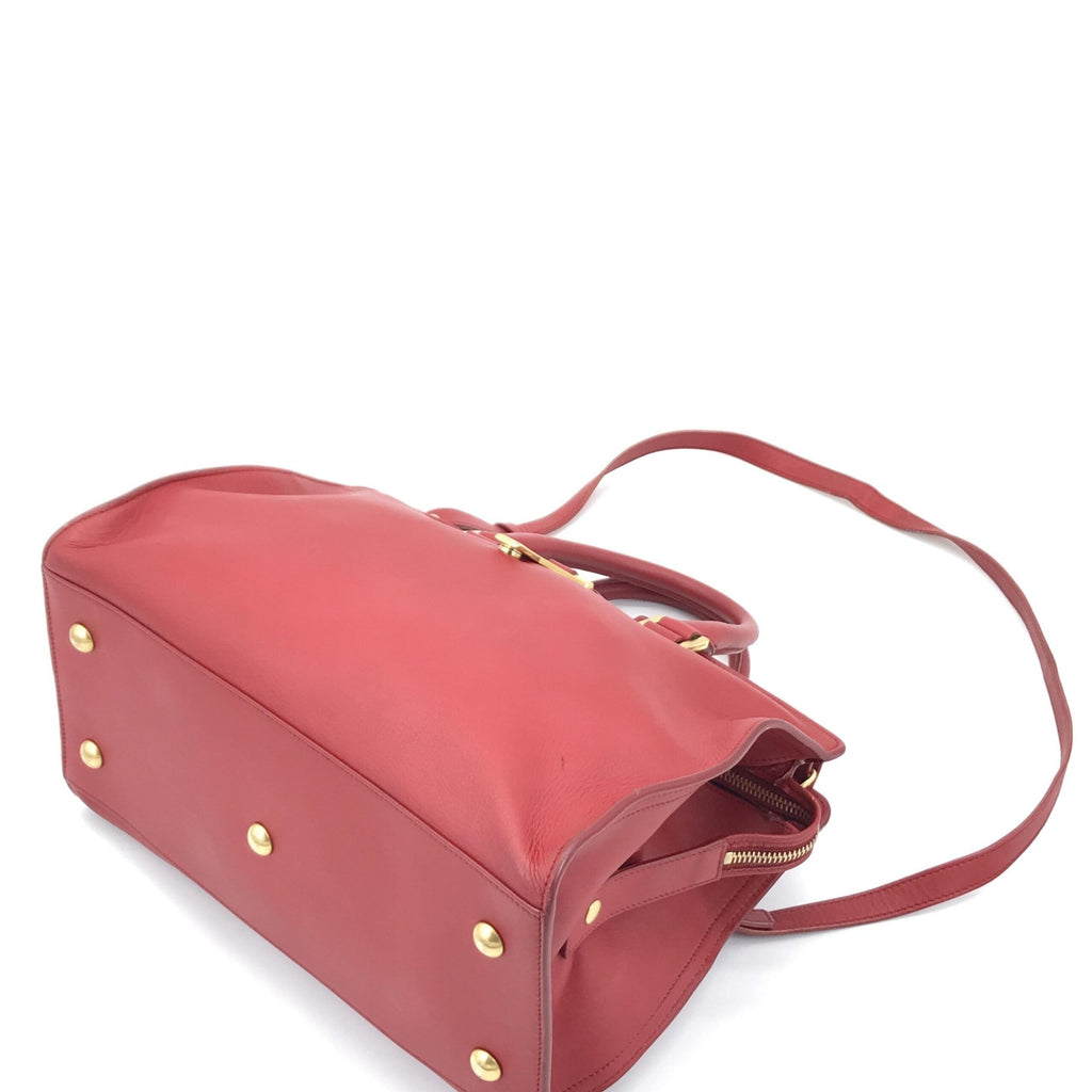 Saint Laurent Leather Handbag With Y Women's Logo (Pre-Owned)